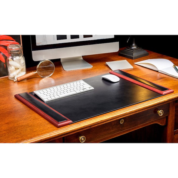 Rosewood & Leather 25.5 X 17.25 Side-Rail Desk Pad
